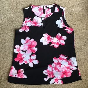 Calvin Klein sleeveless floral blouse